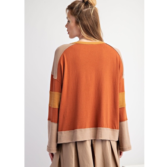 Rust Flower Patch Color Mix Top - Picture 5 of 5